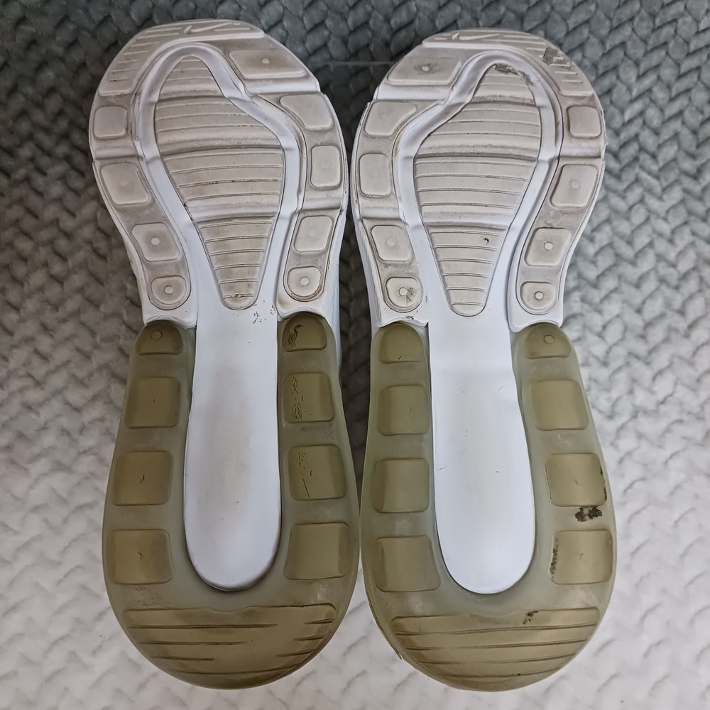 Nike Air Max 270 White Metallic Silver GS Walking Running Shoes Sz 6.5Y Womens 8 - Picture 13 of 14